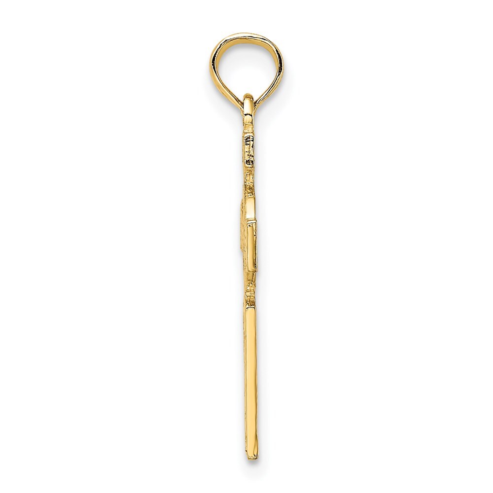 14k Yellow Gold Engraved Celtic Cross Eternity Circle Charm