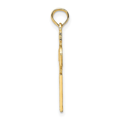 14k Yellow Gold Engraved Celtic Cross Eternity Circle Charm