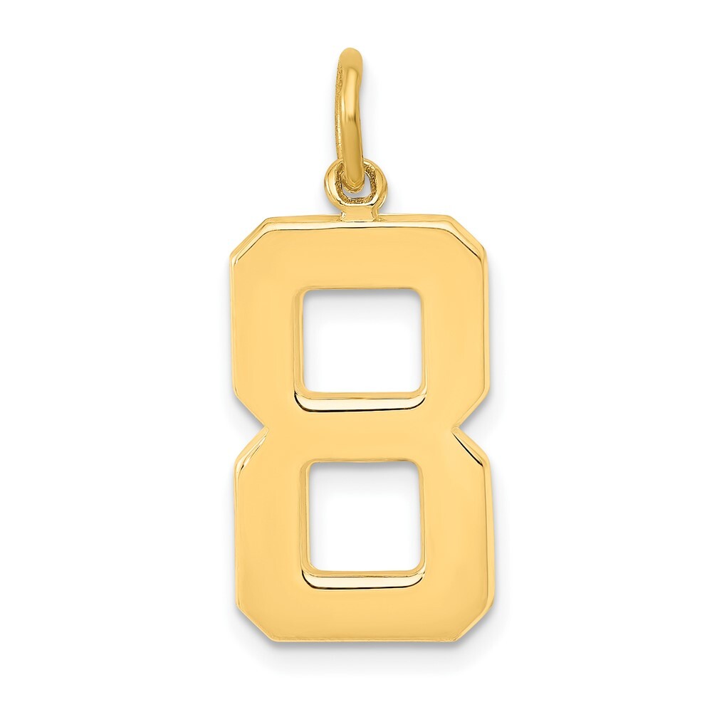 14k Yellow Gold Large Polished Number 8 Charm Pendant for Women