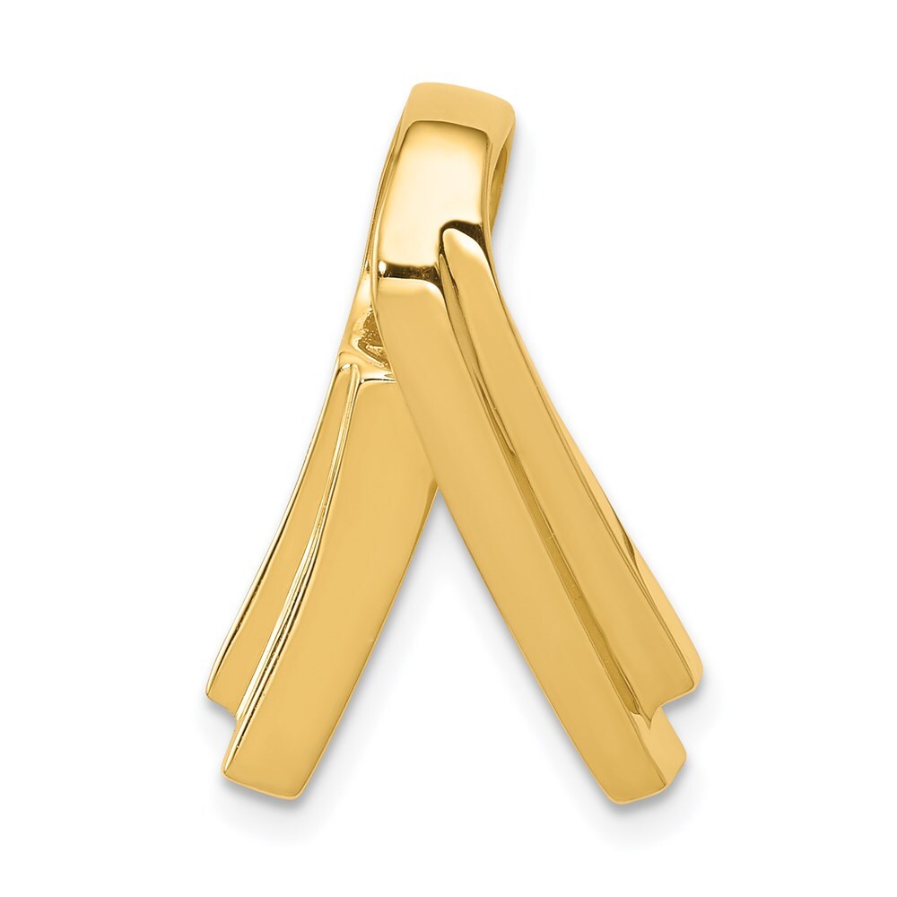 14k Yellow Gold Fits up to 6mm Regular and Fancy Omega Slide Pendant for Women