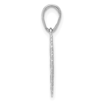 14K White Gold Reversible FOR MY DAUGHTER Heart Pendant