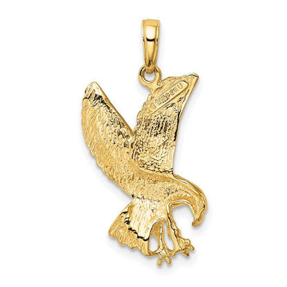 14k Yellow Gold Eagle Charm Pendant for Women