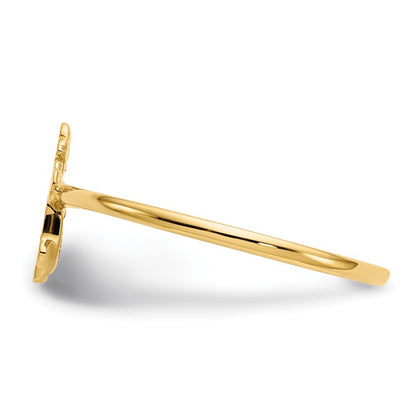 14K Yellow Gold Polished Cross Ring