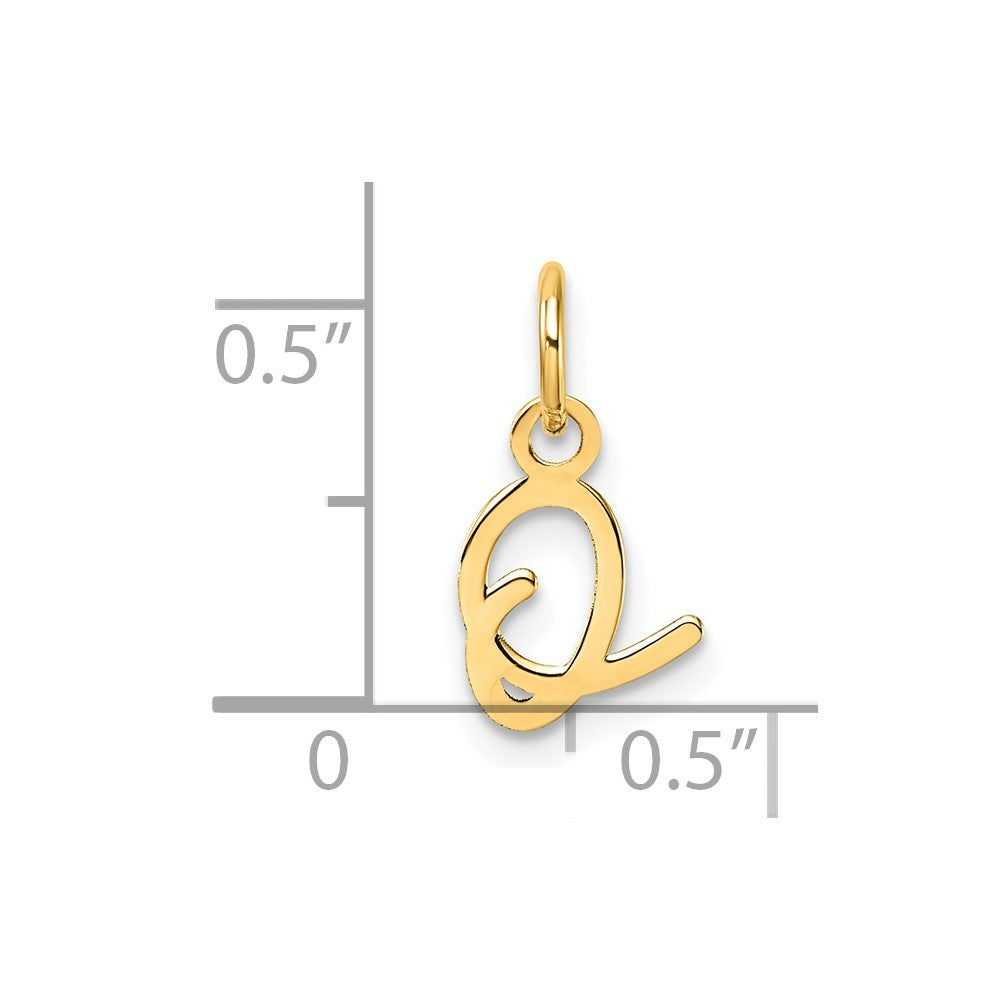 14k Yellow Gold Uppercase Letter O Initial Charm Pendant