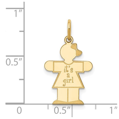 14k Yellow Gold Kid Charm Pendant for Women