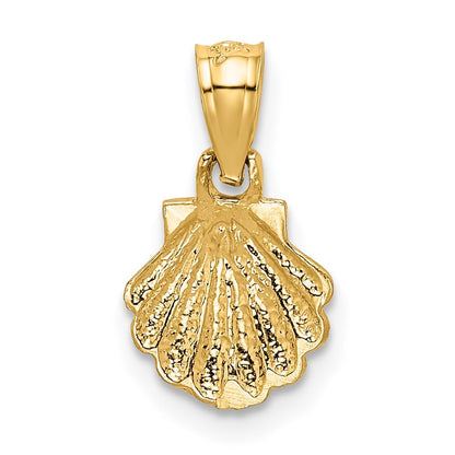 14k Yellow Gold Scallop Shell Pendant
