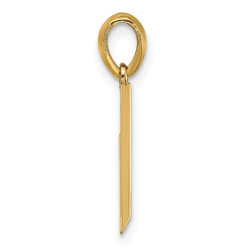 14k Yellow Gold Fancy Letter V