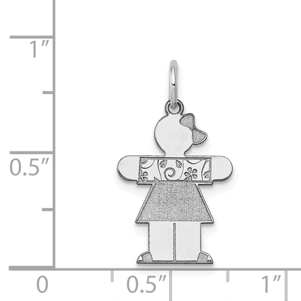 14k White Gold Kid Charm Pendant for Women