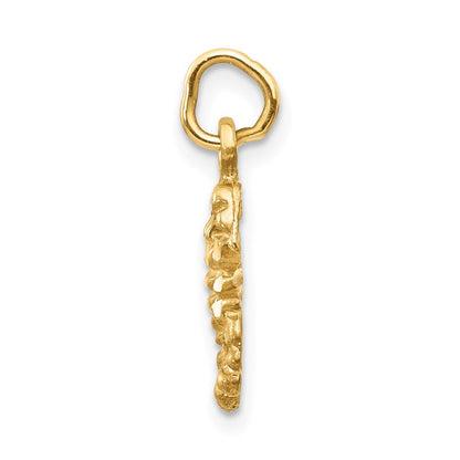 14k Yellow Gold Satin Diamond-cut Scorpio Zodiac Charm