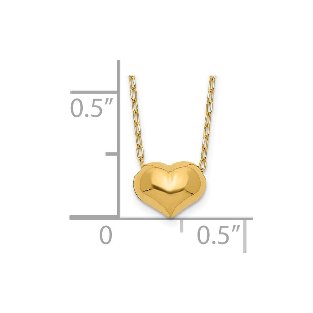 14k Yellow Gold Madi K Small Hollow Heart w/ Chain Necklace &1in ext. Necklace