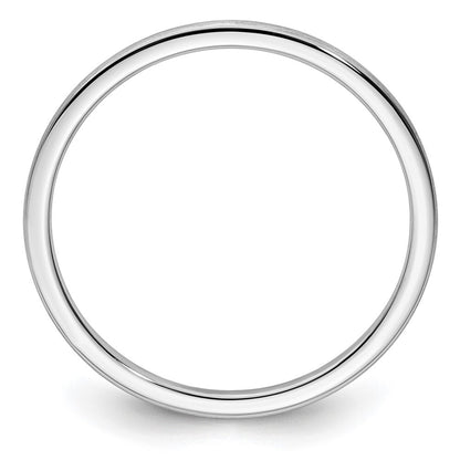 14K White Gold 1.2mm Half Round Satin Stackable Band Size 5