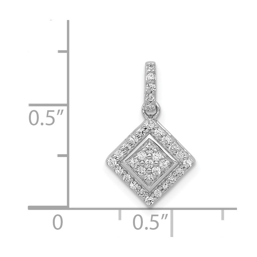 14k White Gold 1/4ct. Diamond Cluster Pendant for Women