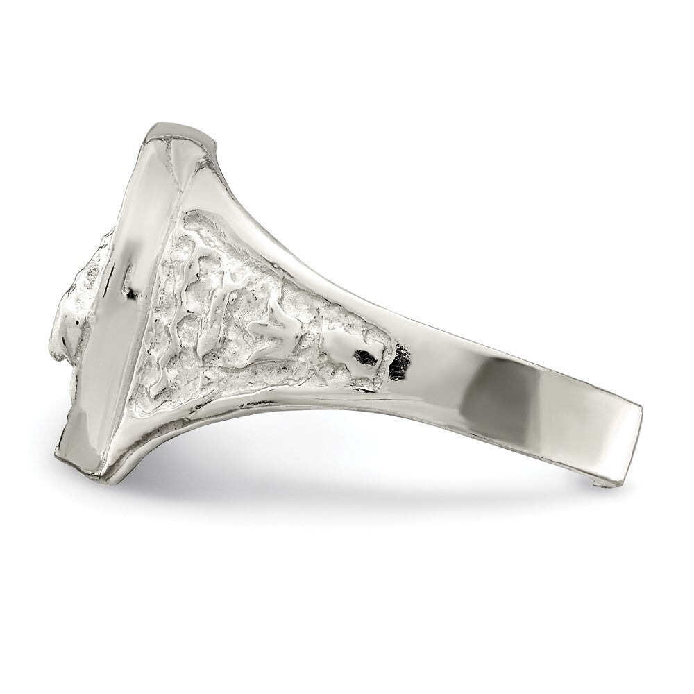 Sterling Silver Horseshoe with Horse Head Ring Size 11