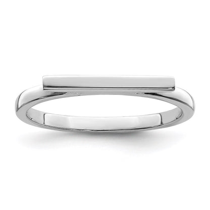 Sterling Silver Rhodium-plated Polished Bar Ring Size 6