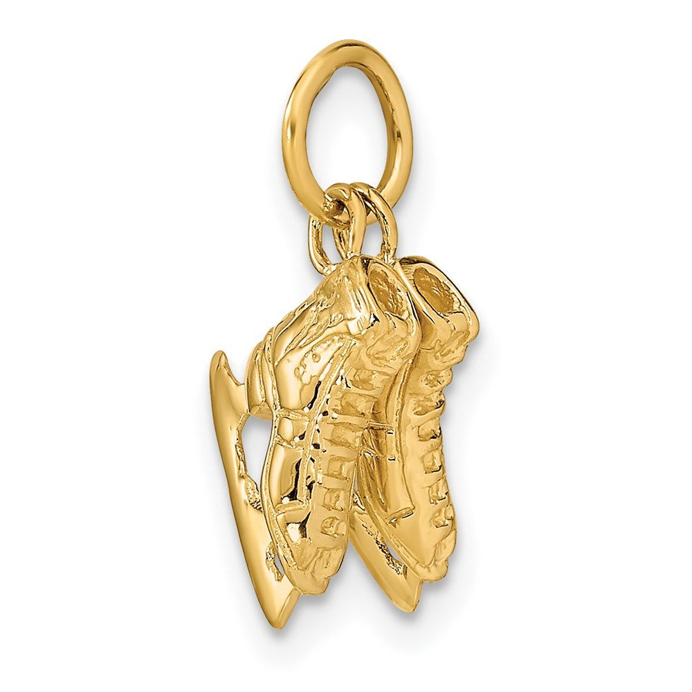 14k Yellow Gold 3-D    PAIR    Of Ice Skates Charm