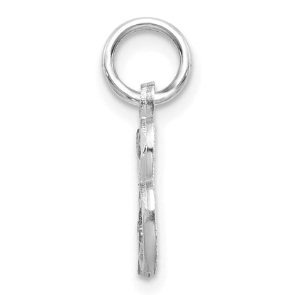 14K White Diamond-cut Letter B Initial Charm