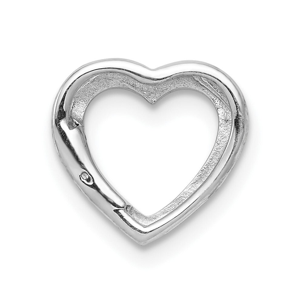 14k White Gold .01ct. Diamond Heart Chain Slide Pendant for Women