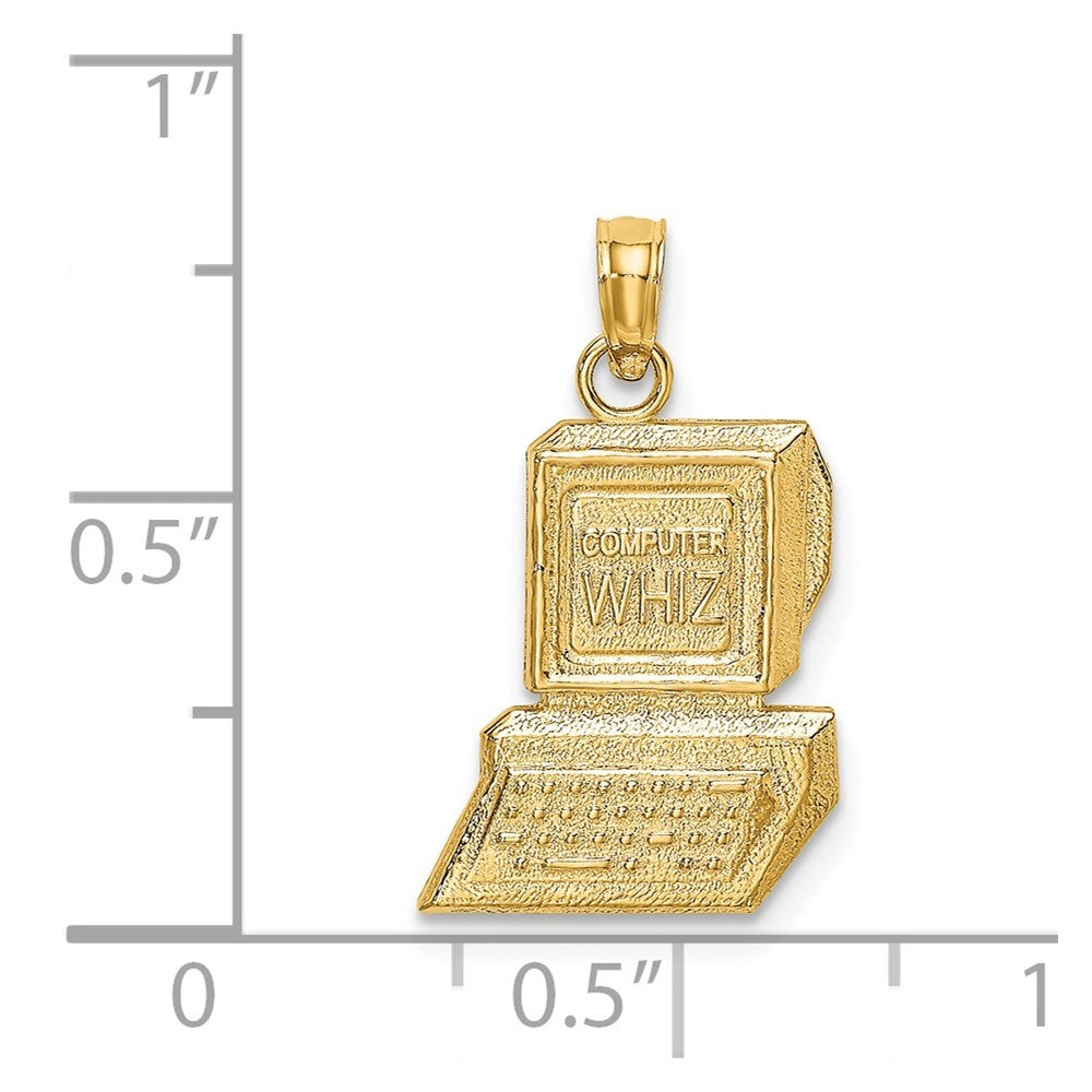 14k Yellow Gold COMPUTER WHIZ Charm