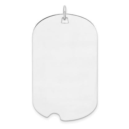 Sterling Silver Rhodium-plated Engraveable Dog Tag Disc Charm