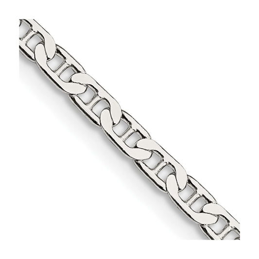 Sterling Silver 3mm Flat Anchor Chain Necklace