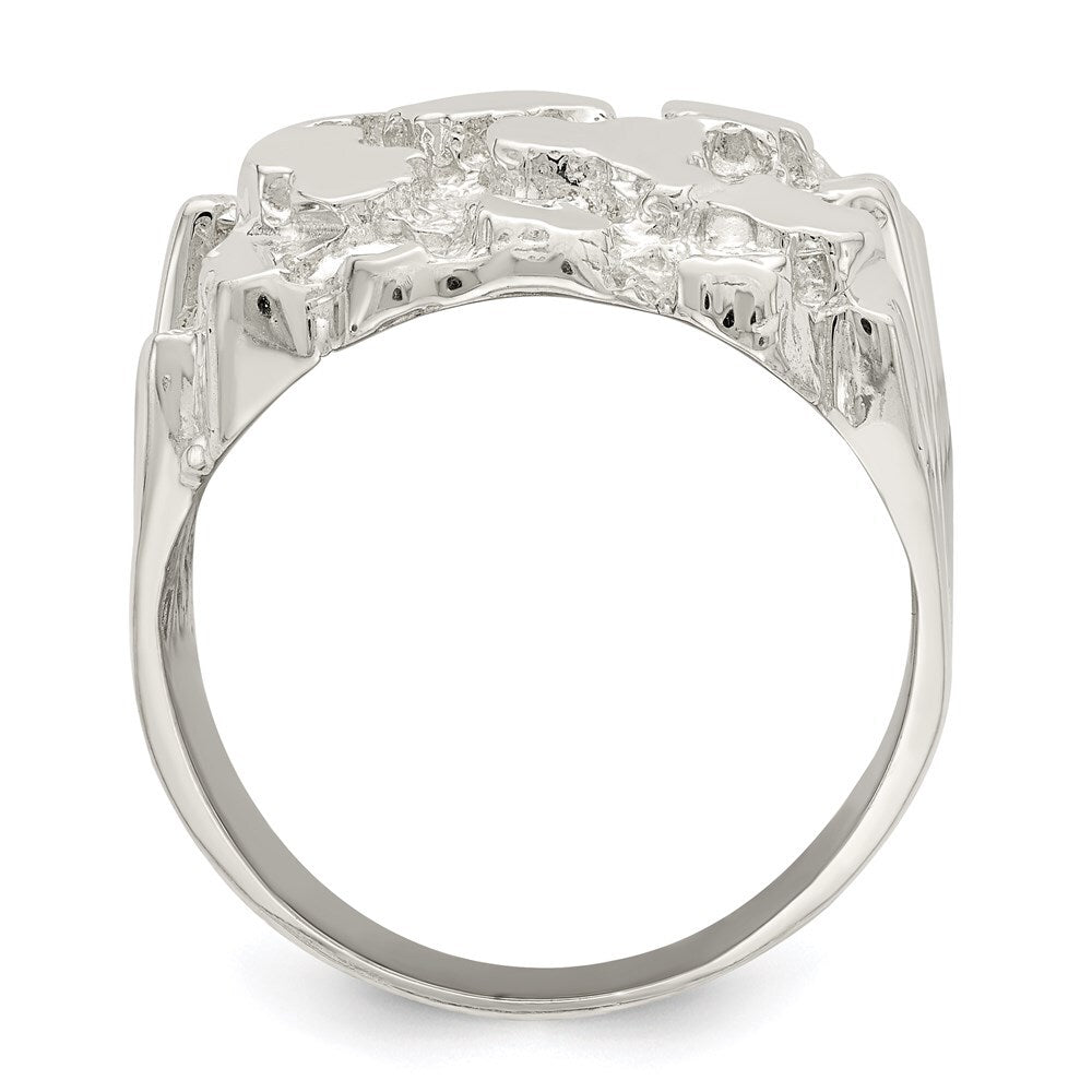 Sterling Silver Men's Nugget Ring Size 10