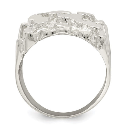 Sterling Silver Men's Nugget Ring Size 10