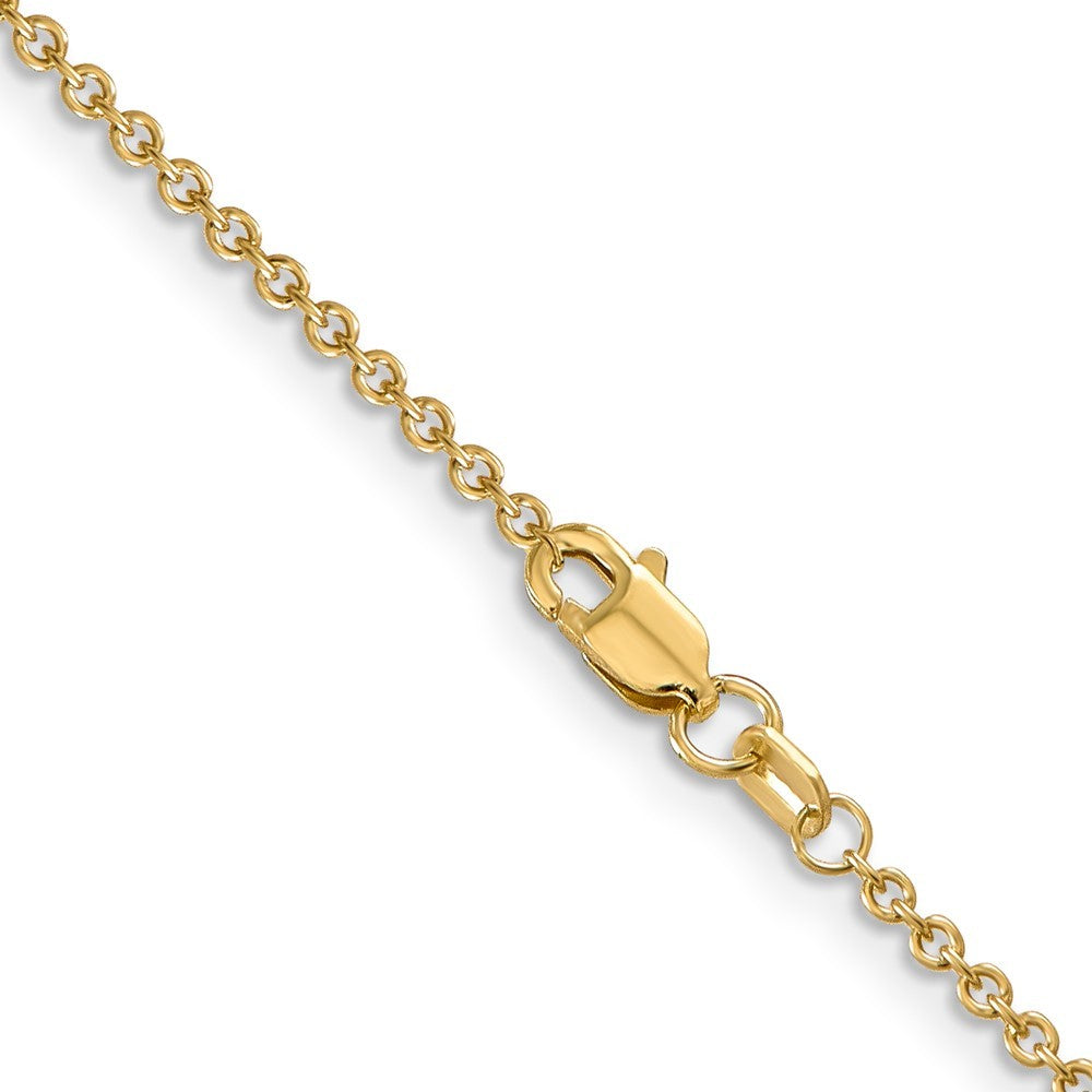 14k Yellow Gold 18 inch 1.6mm Round Open Link Cable Chain Necklace