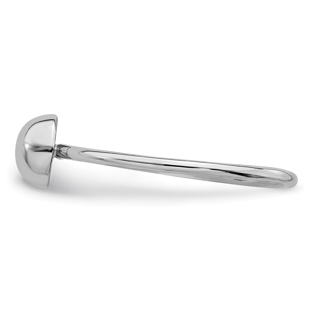 Sterling Silver Rhodium-plated Polished Bead Ring Size 8