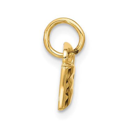 14k Yellow Gold Fancy Half Hair Bow Pendant for Women