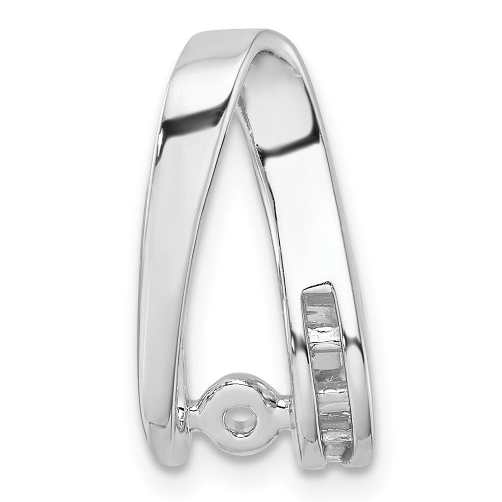 14k White Gold Peg Set Slide Pendant Mounting for Women