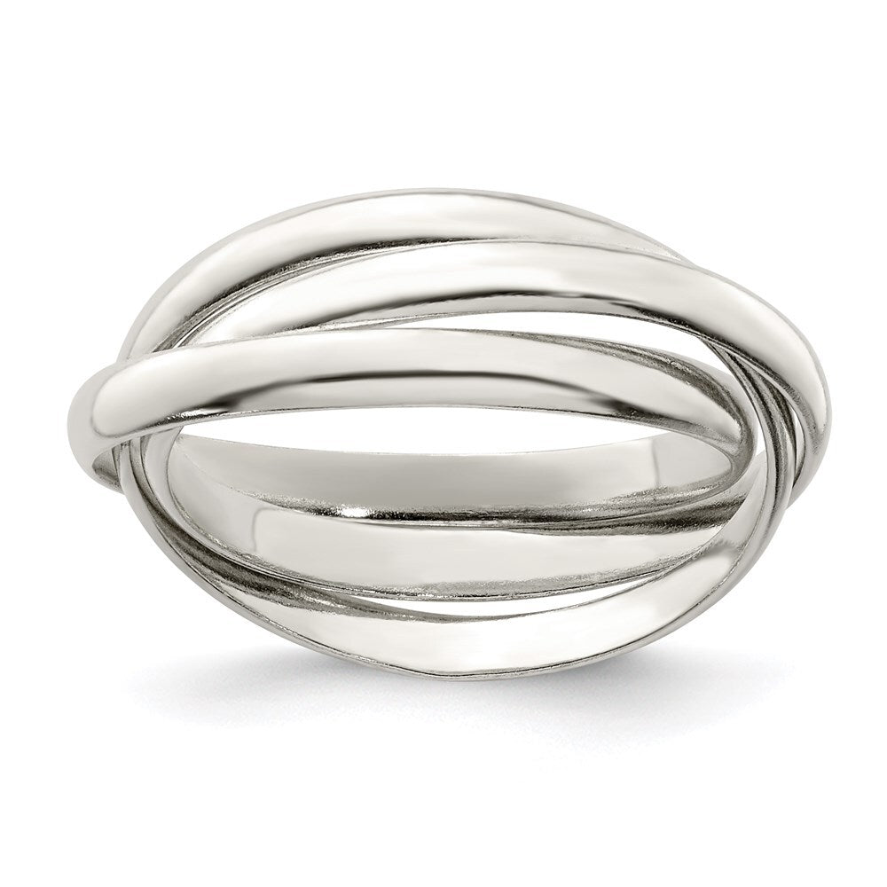 Sterling Silver Triple Intertwining Ring Size 8