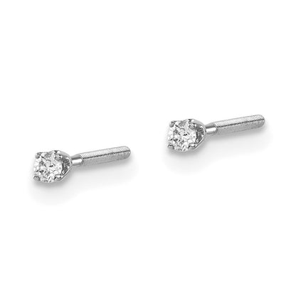 14k White Gold .05ct. SI3 G-I Diamond Thread on/off Stud Earrings