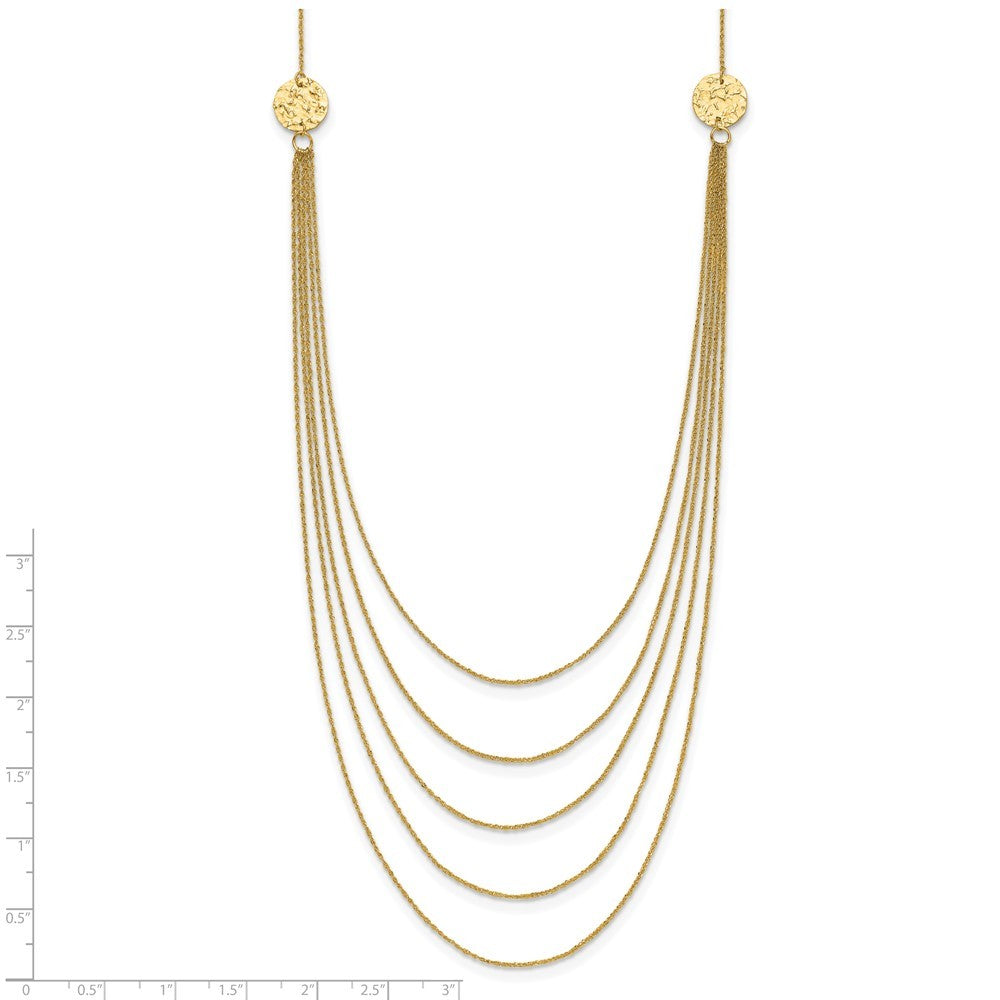 14k Yellow Gold Five Strand Necklace