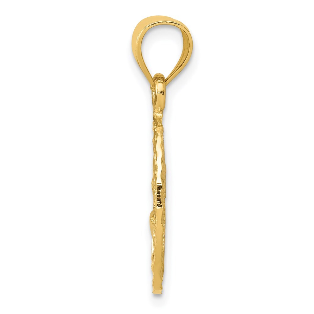 14k Yellow Gold Dolphin and Palm Tree Pendant for Women