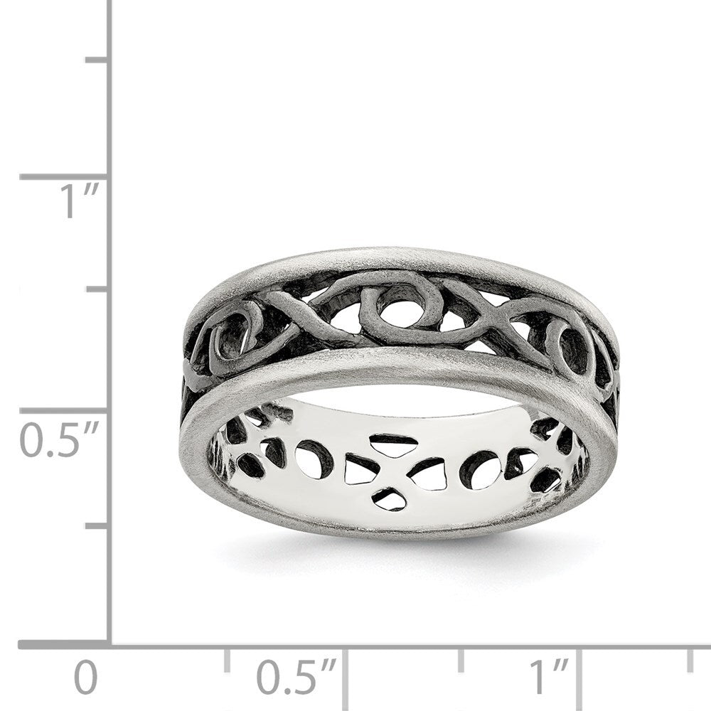Sterling Silver X&O Design Ring Size 11