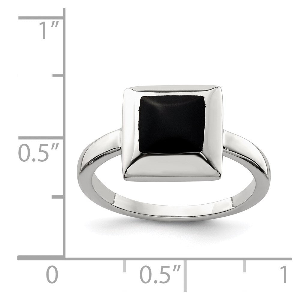 Sterling Silver Onyx Ring Size 8