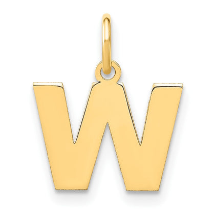 14k Yellow Gold Letter W Initial Pendant for Women