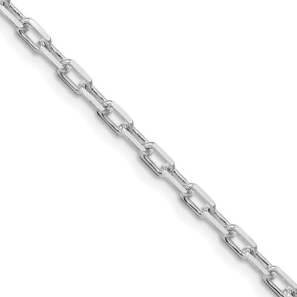Sterling Silver Rhodium-plated 2.9mm Diamond-cut Long Link Cable Chain Necklace