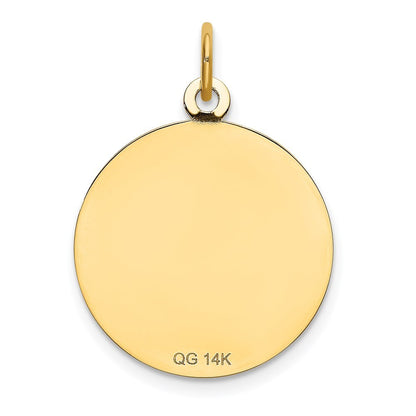 14k Yellow Gold HAPPY BIRTHDAY Disc Charm with Cubic Zirconia Flower