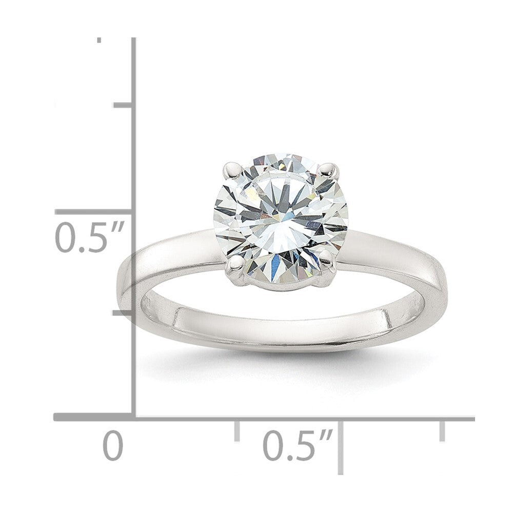 Sterling Silver Polished Cubic Zirconia Ring Size 7