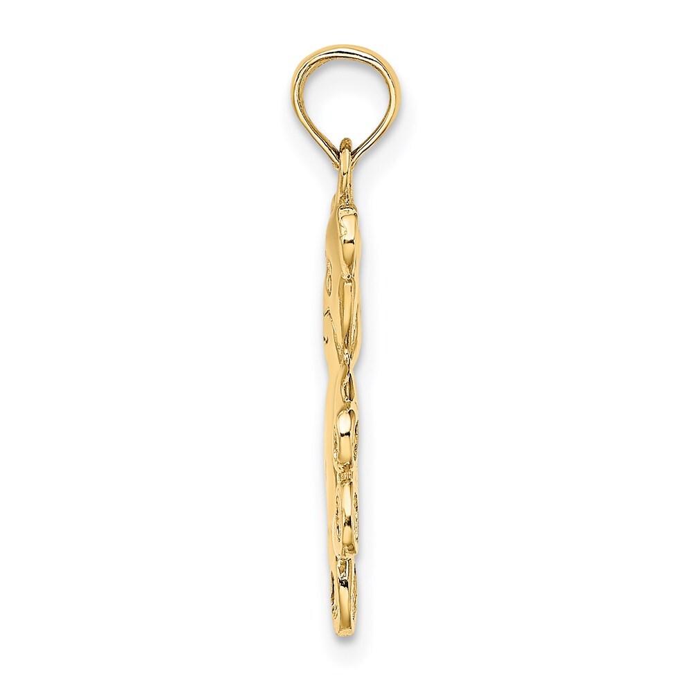 14k Yellow Gold Reversible Teddy Bear Charm Pendant for Women