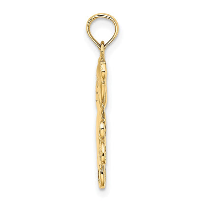 14k Yellow Gold Reversible Teddy Bear Charm Pendant for Women