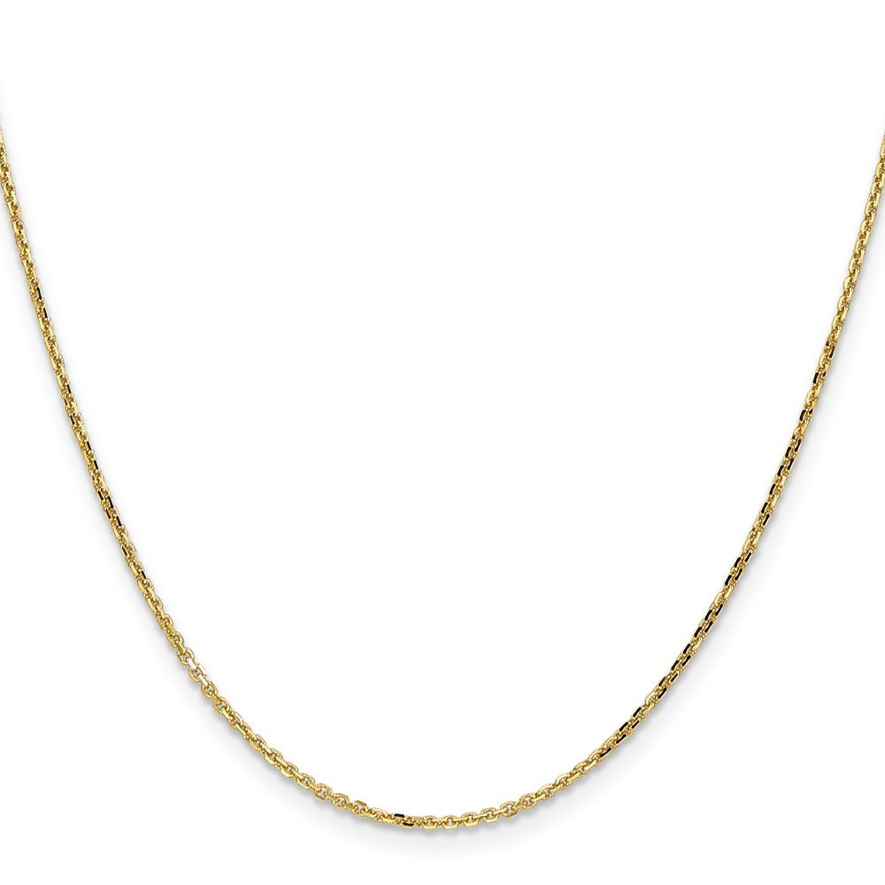 14k Yellow Gold 18 inch 1.4mm Diamond-cut Round Open Link Cable Chain Necklace