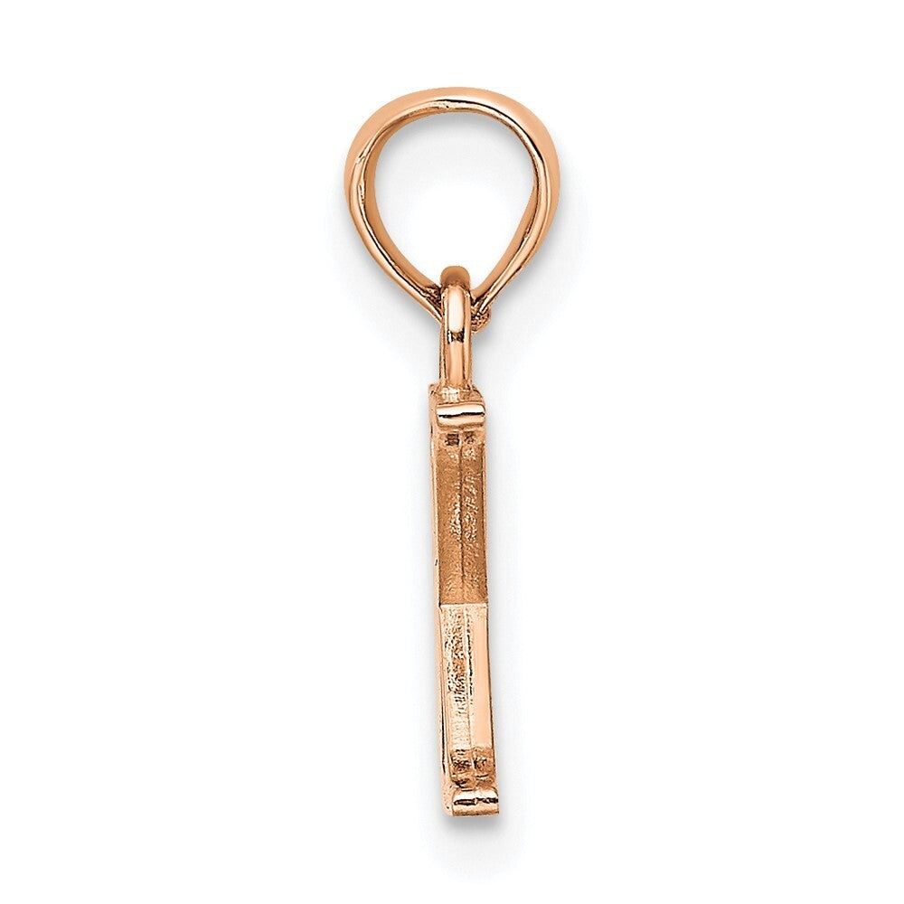 14k Rose Gold Polished Block Letter X Initial Pendant for Women