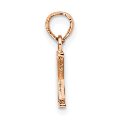 14k Rose Gold Polished Block Letter X Initial Pendant for Women