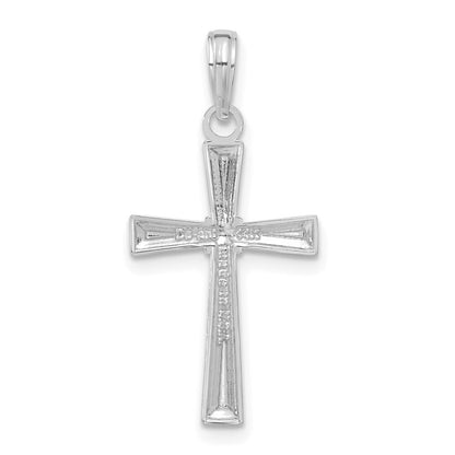 14k White Gold Diamond-cut X Cross Pendant for Women