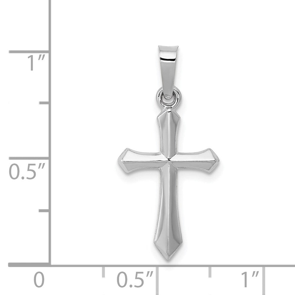14k White Gold Polished Cross Pendant for Women