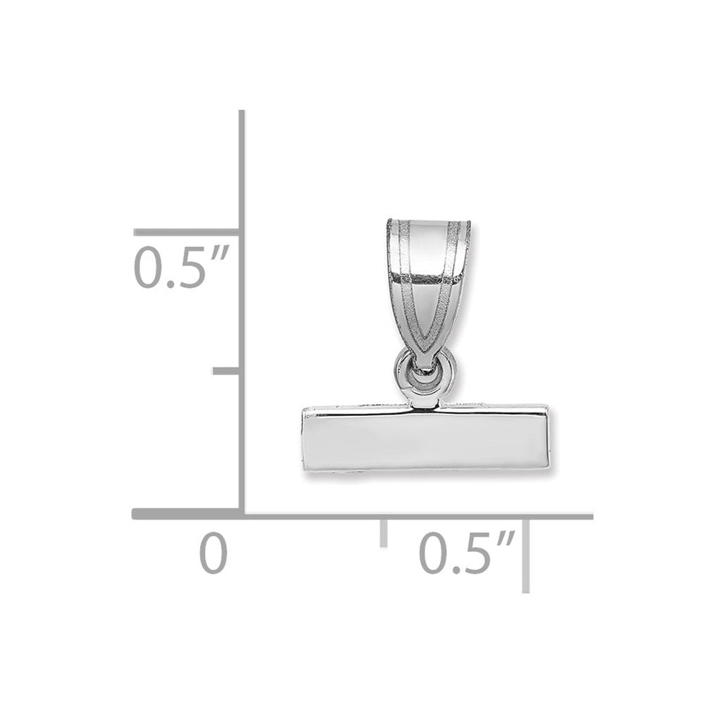 14K White Small Polished Top Charm