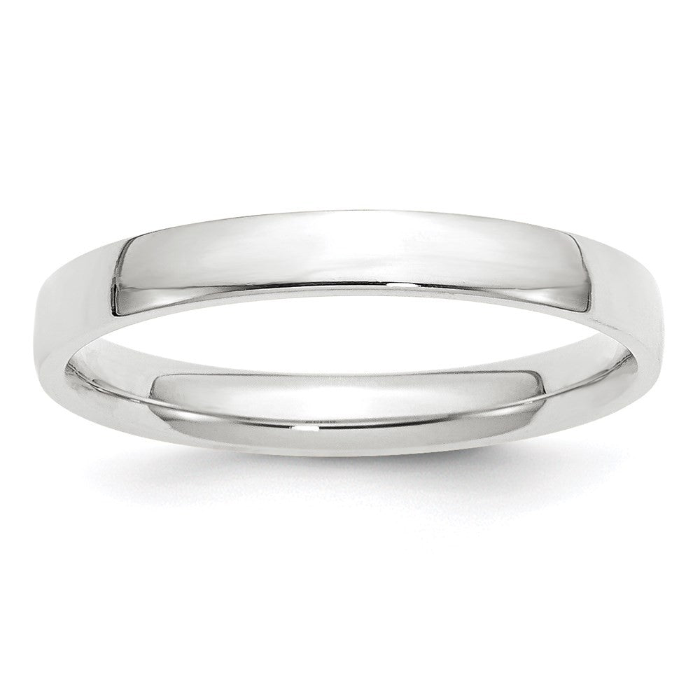 14k White Gold 3mm Lightweight Comfort Fit Wedding Band Ring Size 9