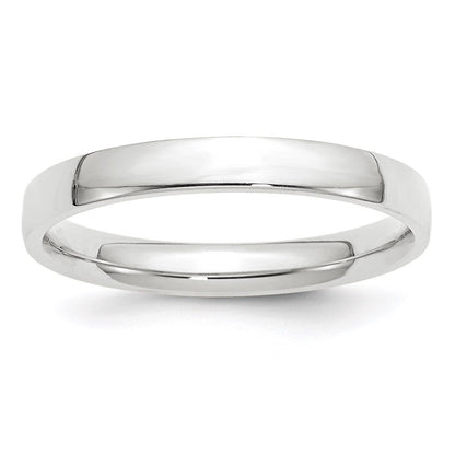 14k White Gold 3mm Lightweight Comfort Fit Wedding Band Ring Size 9